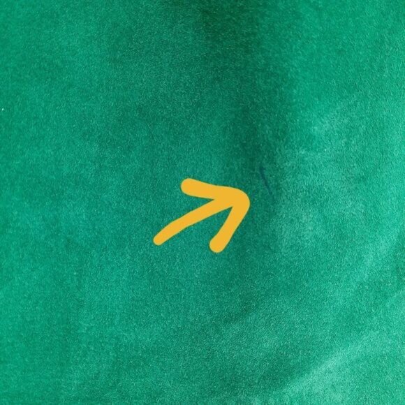 Vintage 100% Genuine Suede Leather Midi Pencil Skirt Green Sz M Flawed - Picture 9 of 16